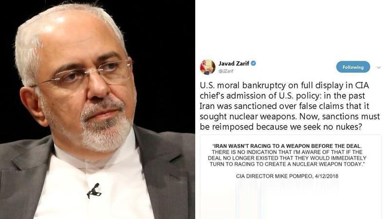 Auenminister Zarif spricht vom moralischen Bankrott der USA  